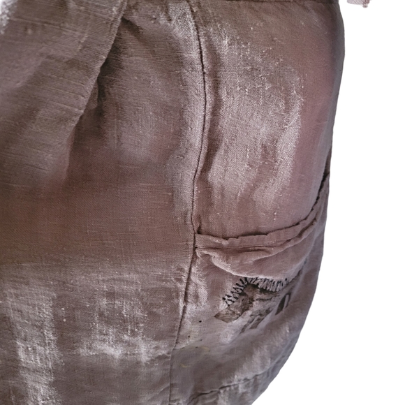 SOLDVintage FLAX Women's Linen Tunic Mauve w/ Horse Art, Boho Cottagecore Medium - Picture 8 of 11